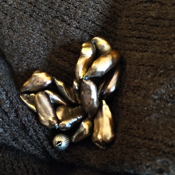 STUNNING brown baroque 18" pearl necklace 925 clasp - Picture 9 of 9